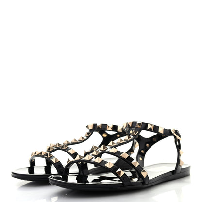 Valentino Garavani PVC Jelly Rockstud Caged Sandals 36 Black 3 of 7