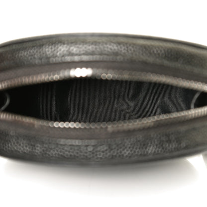 Chanel Metallic Caviar Quilted Filigree Zip Around Classic Coin Purse Dark Silver 5 of 10