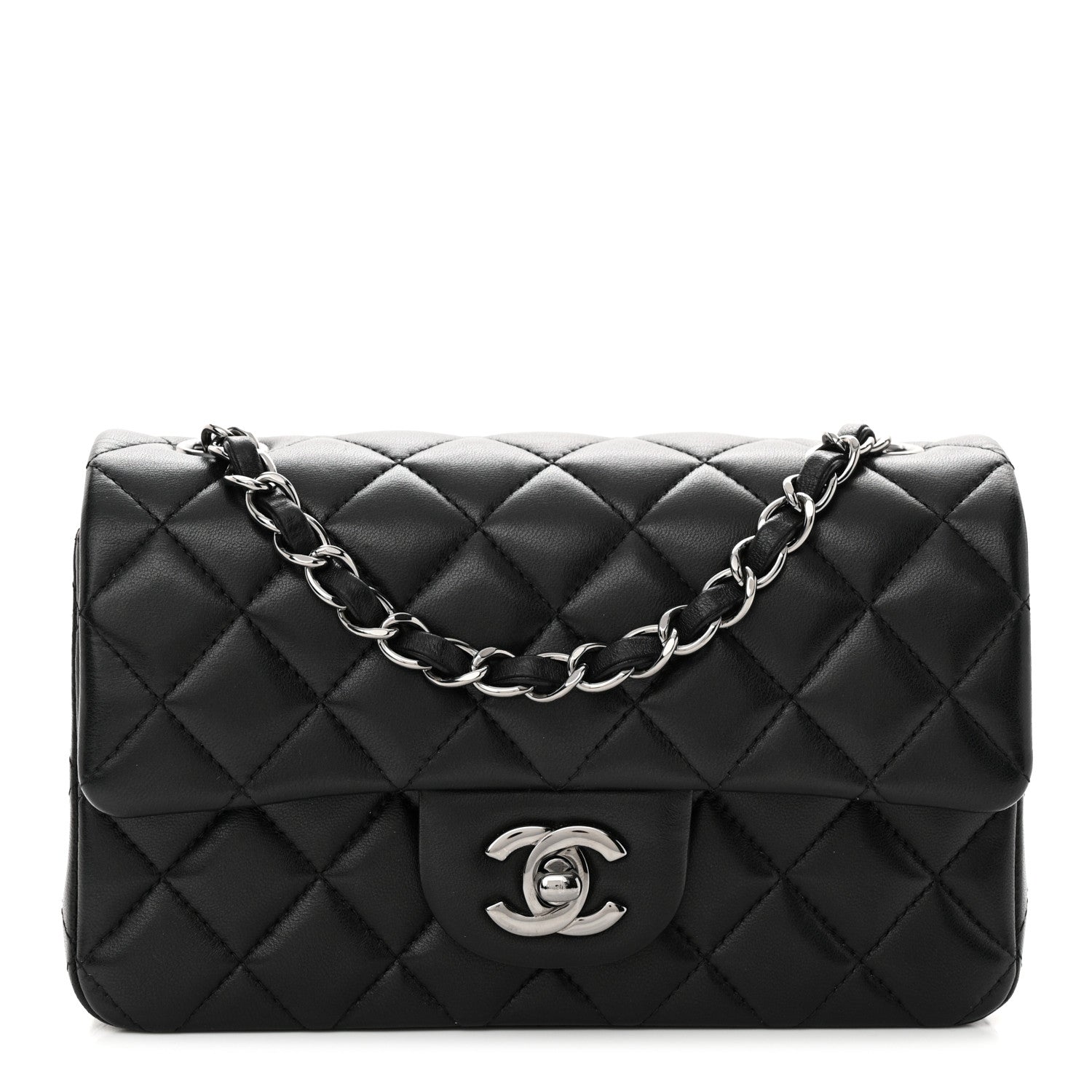 Chanel Lambskin Quilted Mini Rectangular Flap Black 1 of 10