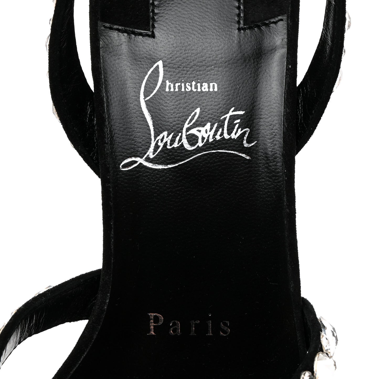 Veau Velours Crystal Embellished Emilie 85 Sandals 36 Black
