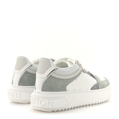 Louis Vuitton Suede Calfskin Monogram Embossed Time Out Sneakers 36.5 Vert D'eau 5 of 8
