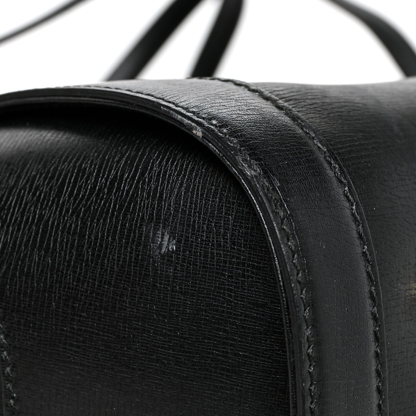 Calfskin Bamboo Bullet Top Handle Bag Black