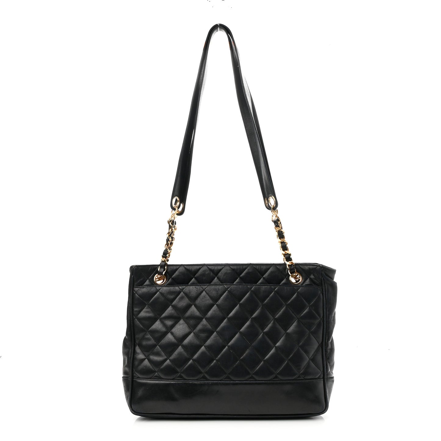 Lambskin Quilted Shoulder Bag Black