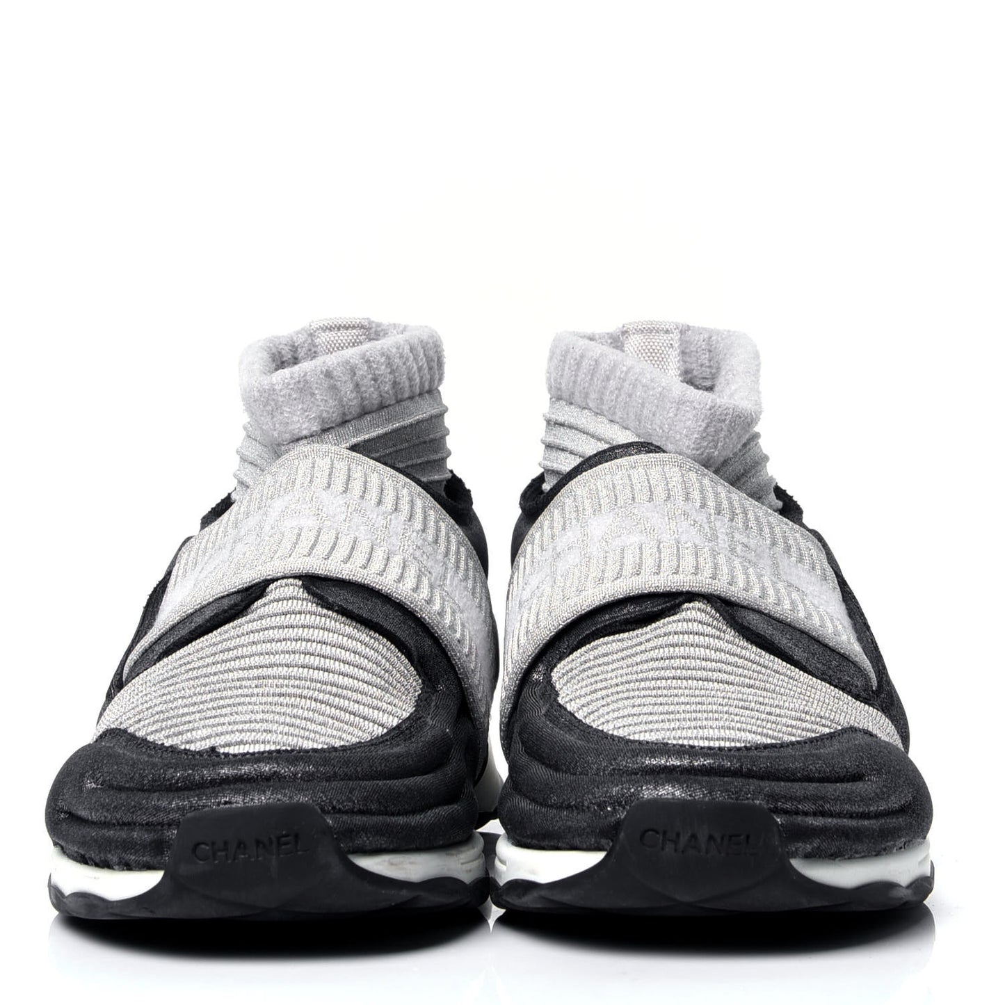 Glitter Stretch Fabric CC Sneakers 39 Grey Black