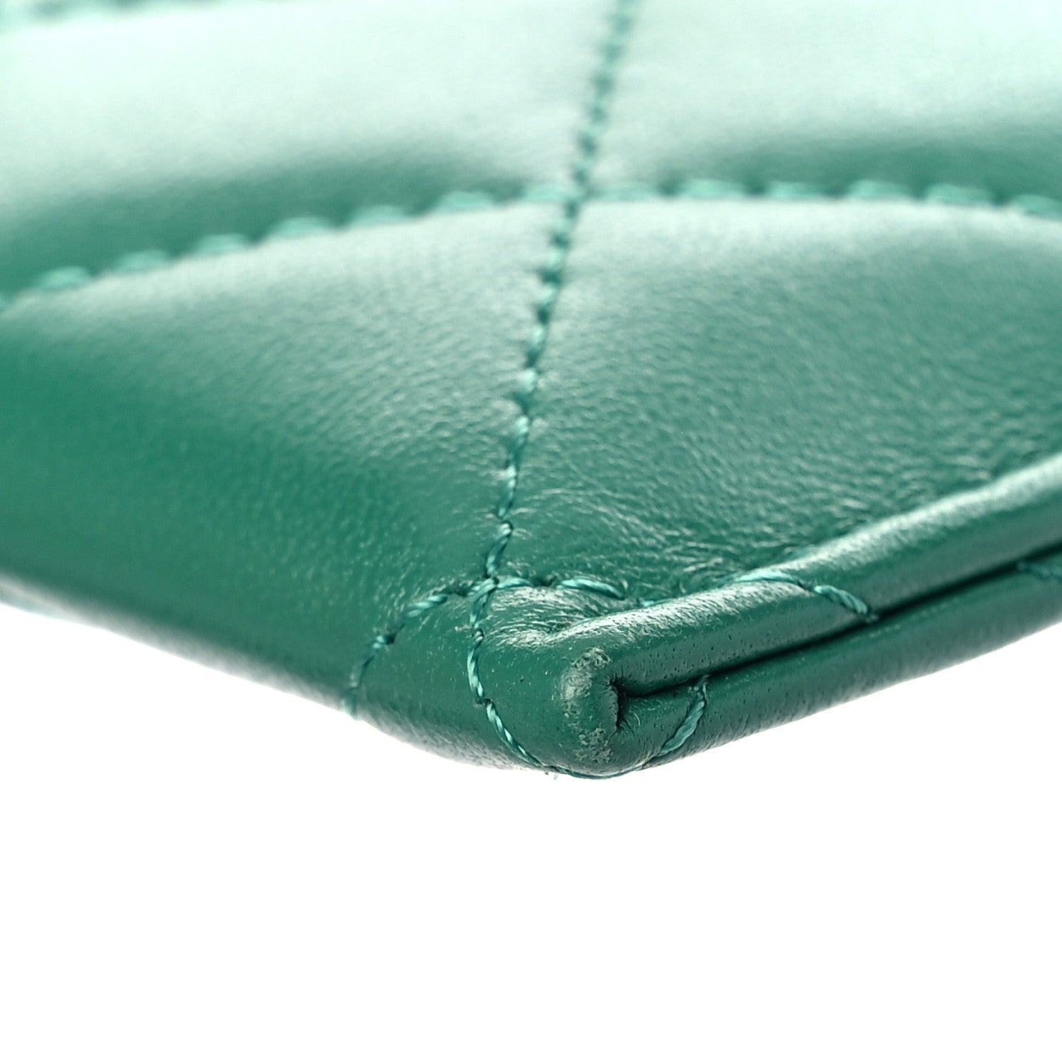 Chanel Lambskin Quilted Card Holder Green 10 of 13