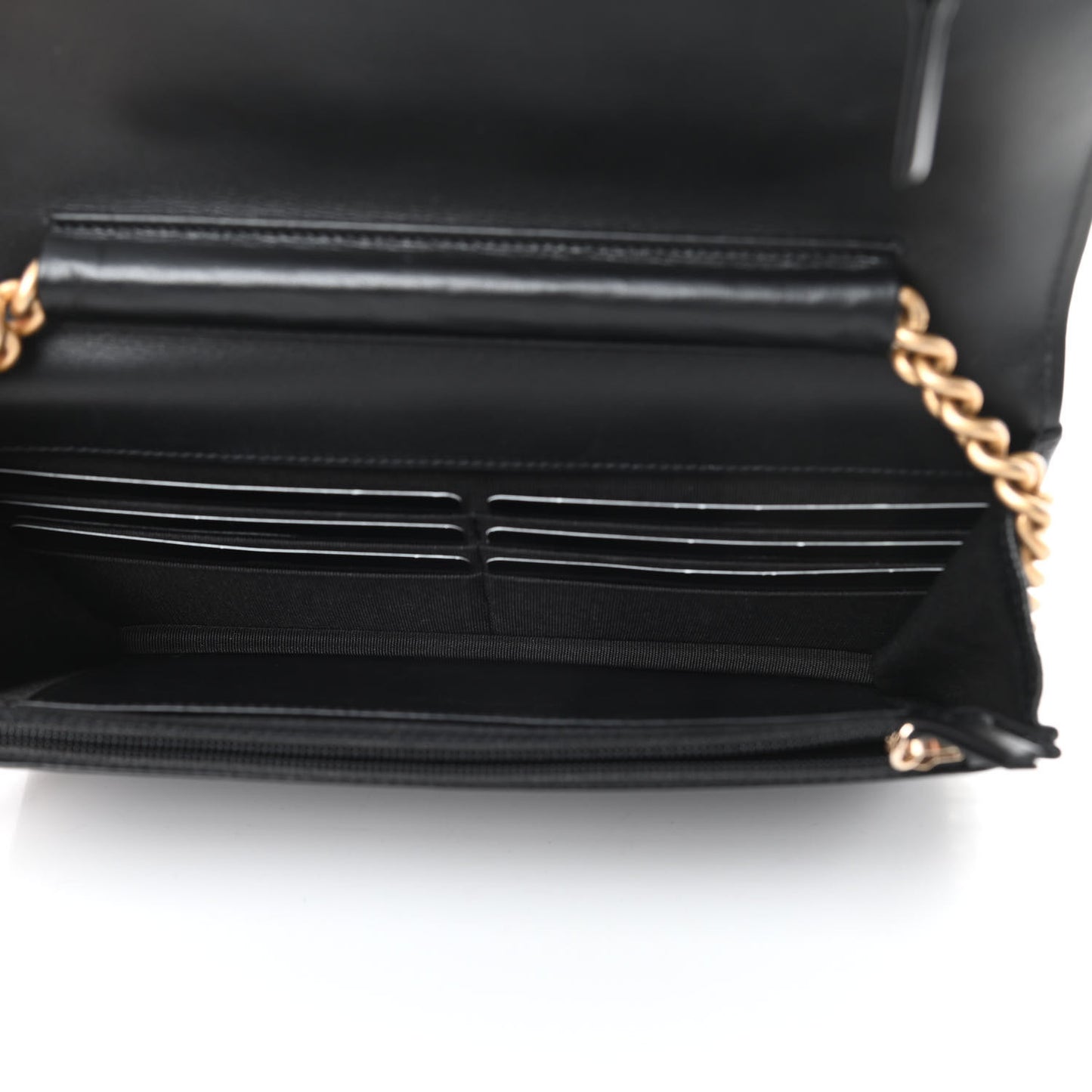 Caviar Quilted Boy Wallet On Chain WOC Black