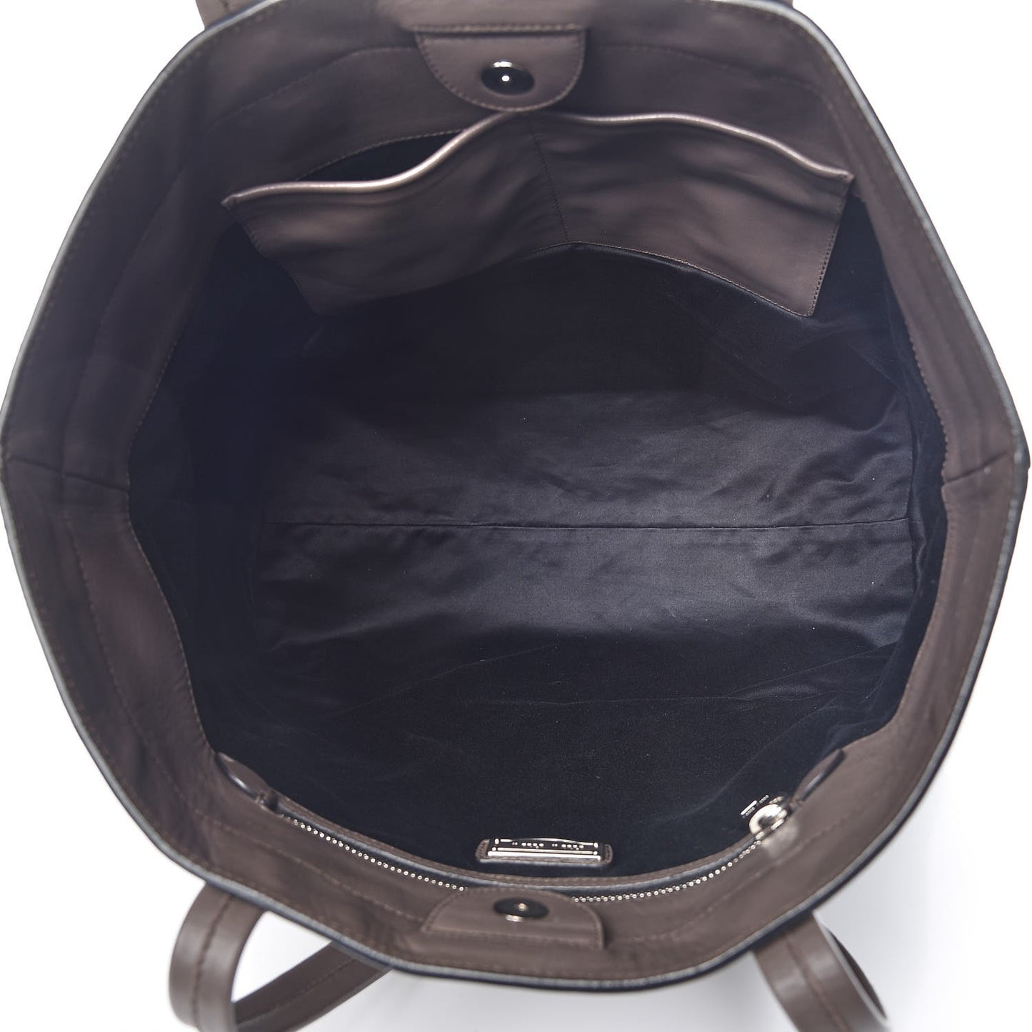 Vitello Soft Calf Shopping Tote Grey Black