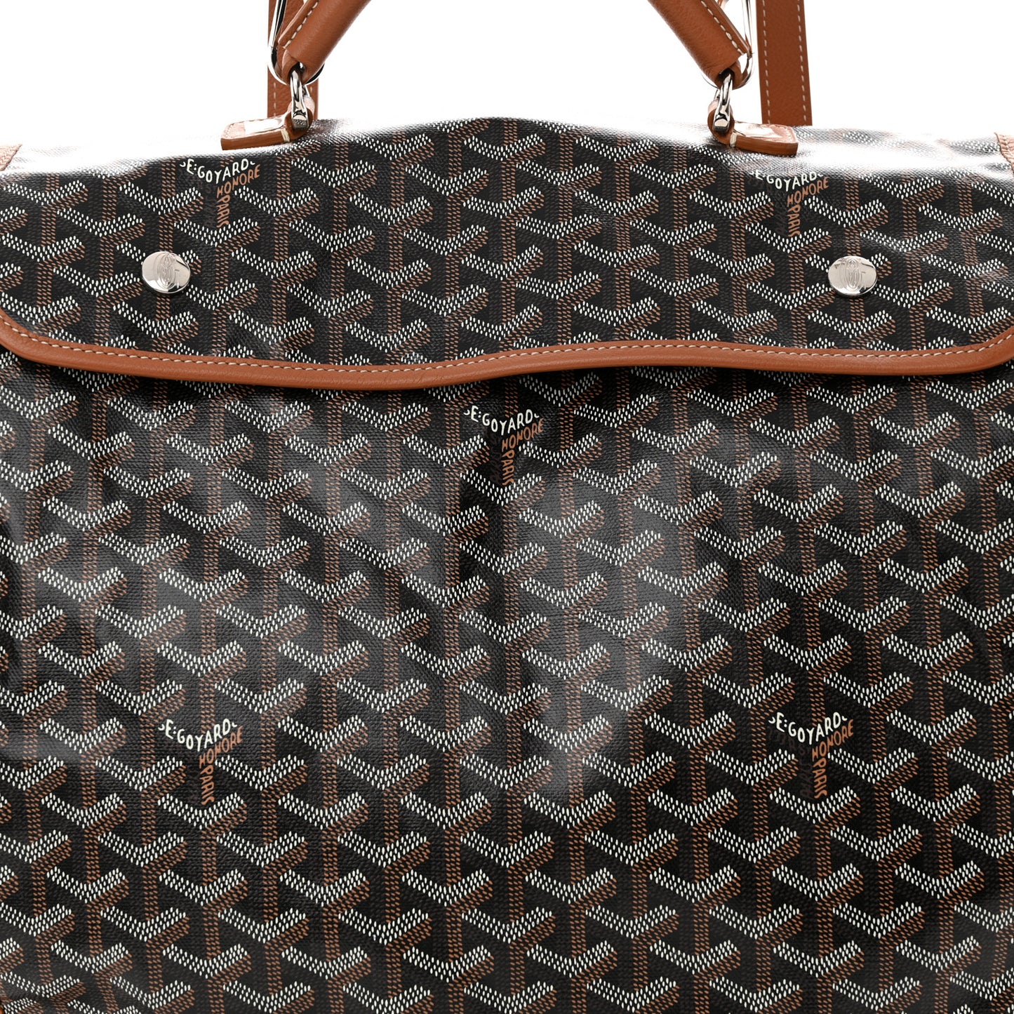 Goyardine Saint Leger Soft Briefcase Backpack Black Gold