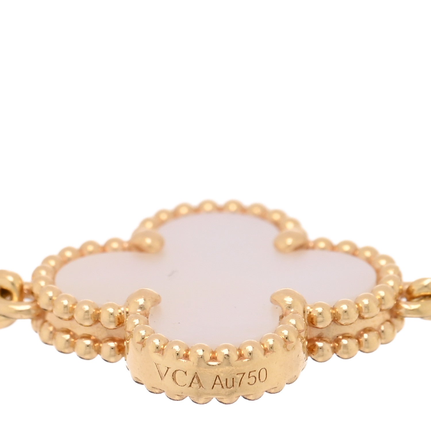 Van Cleef & Arpels 18K Yellow Gold Mother of Pearl 5 Motifs Vintage Alhambra Bracelet 3 of 4