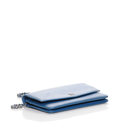 Chanel Caviar Sevruga Wallet on Chain WOC Blue 4 of 9