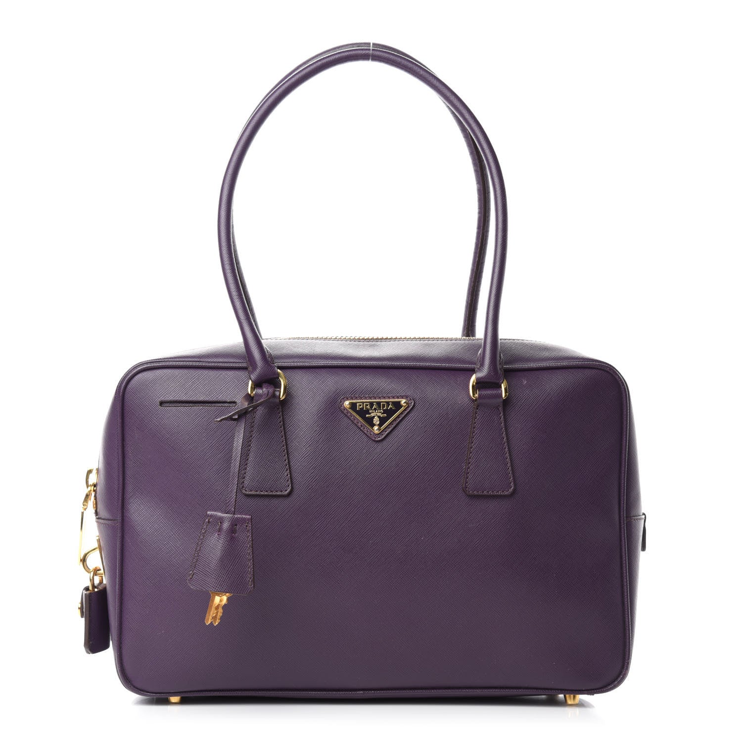 Prada Saffiano Lux Bowler Viola 1 of 12