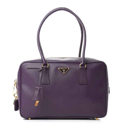 Prada Saffiano Lux Bowler Viola 1 of 12