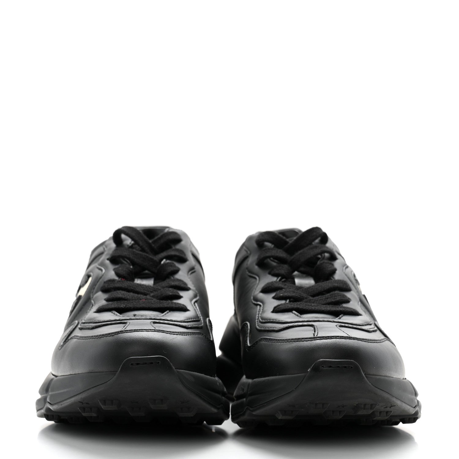 Gucci Dali Soft Calfskin Cut Out Interlocking G Womens Rhyton Sneakers 37 Black Ivoire 2 of 11