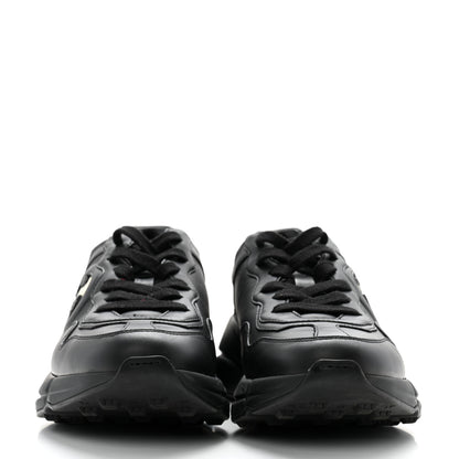 Gucci Dali Soft Calfskin Cut Out Interlocking G Womens Rhyton Sneakers 37 Black Ivoire 2 of 11