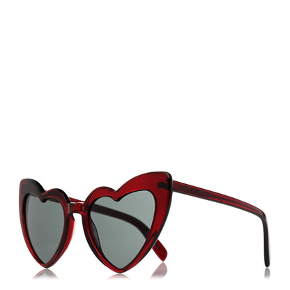 Saint Laurent Acetate Heart Frame Loulou SL181 Sunglasses Burgundy 1 of 8