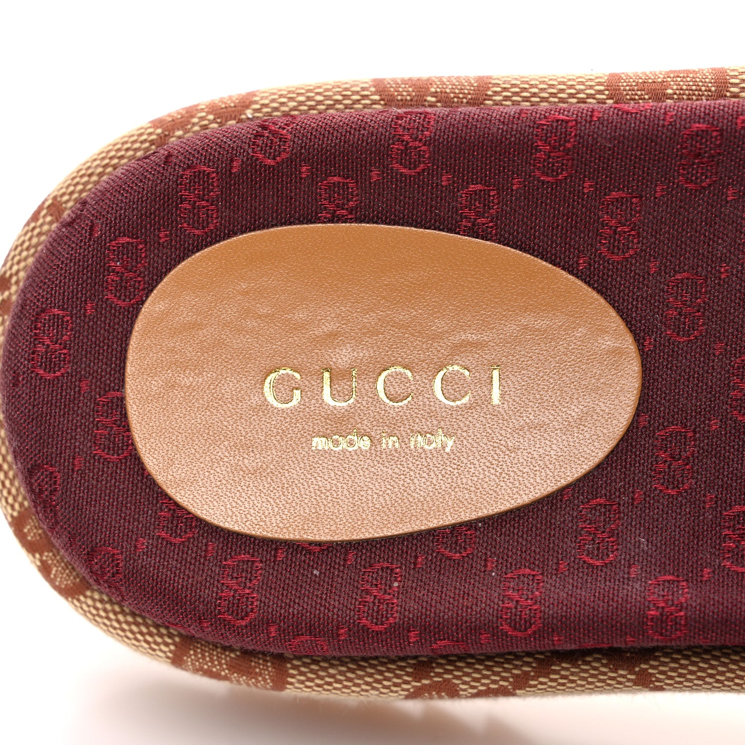 Gucci Canvas GG Monogram Angelina Platform Slide Sandals 36.5 Beige Ruggine 9 of 12