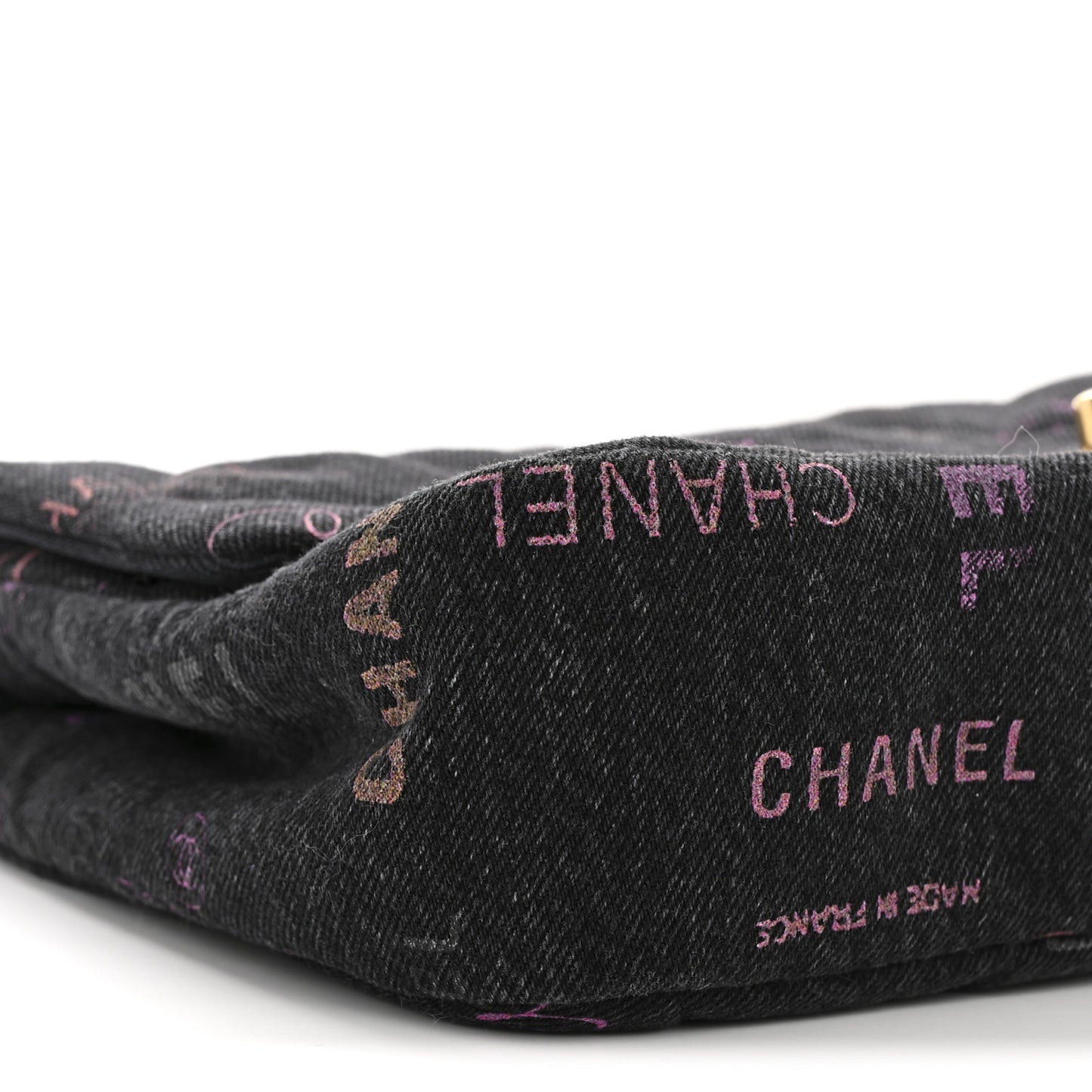 Denim Quilted Denim Mood Large Flap Black Multicolor