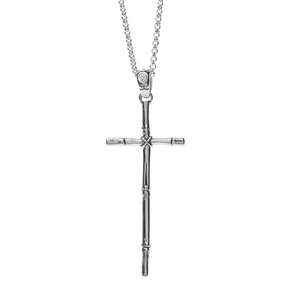 John Hardy Sterling Silver Bamboo Cross Pendant Necklace 4 of 8