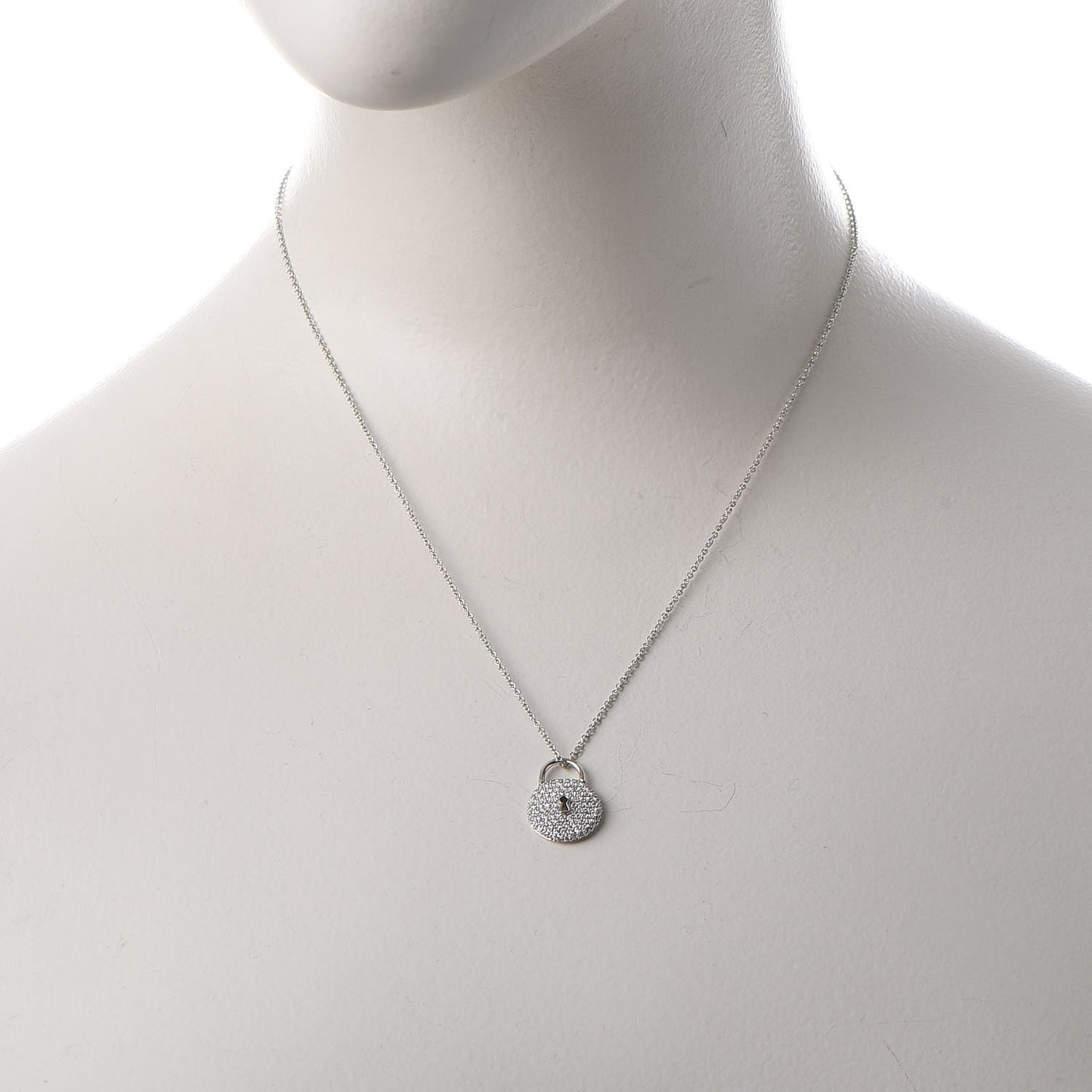 Platinum Diamond Lock Pendant