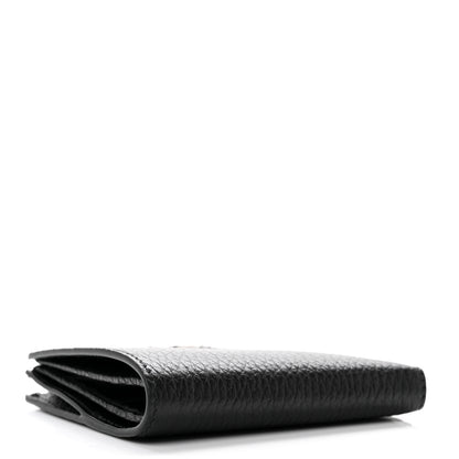 Prada Vitello Daino Compact Bi-Fold Zip Wallet Black 4 of 7