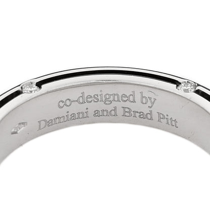 Damiani X BRAD PITT 18K White Gold Diamond D.Side Band Ring 52 6 4 of 5