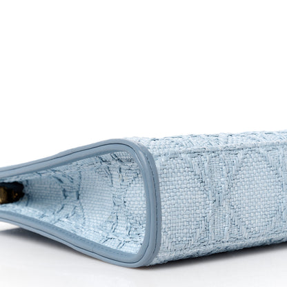 Christian Dior Raffia Cannage 30 Montaigne Dea Pouch Celestial Blue 9 of 11