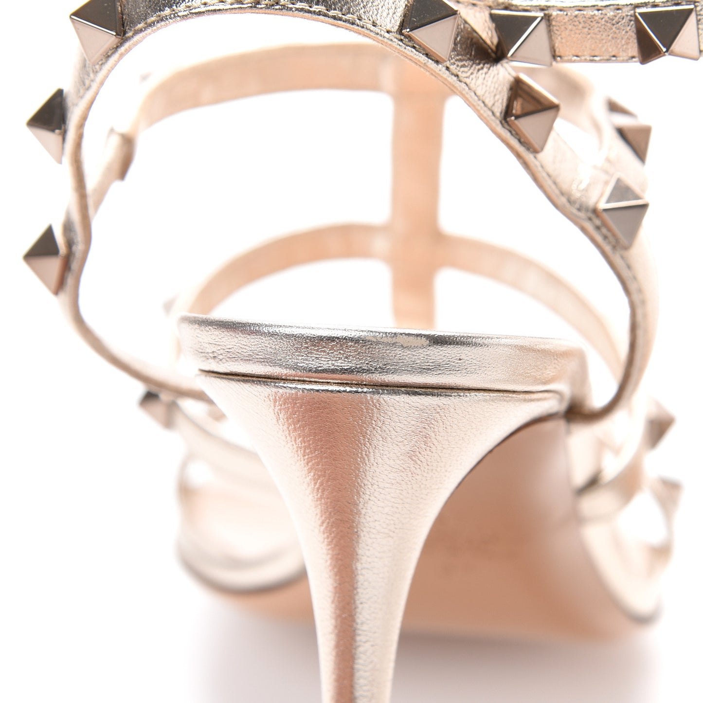 Metallic Nappa Rockstud Gladiator 70mm Sandals 37 Gold