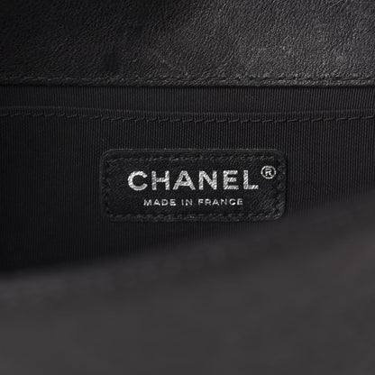 Chanel Calfskin Quilted Medium Boy Top Handle Flap Black 9 of 11