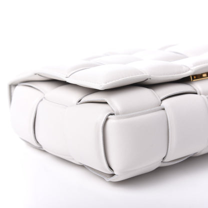 Bottega Veneta Lambskin Maxi Intreccio Padded Chain Cassette Crossbody Bag White 6 of 10