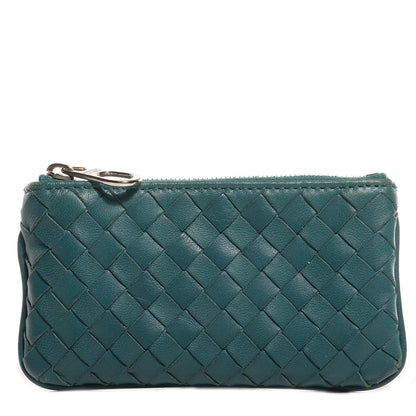Bottega Veneta Nappa Intrecciato Key Case Teal 1 of 9