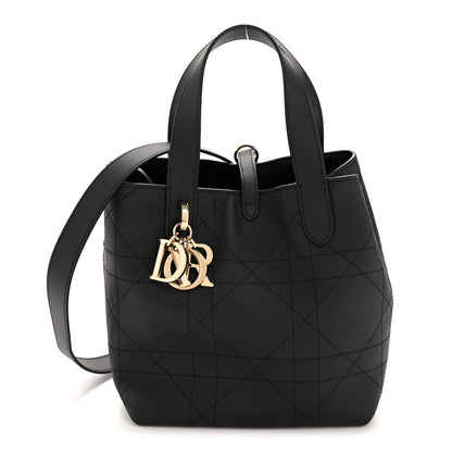 Christian Dior Smooth Calfskin Vintage Flat Macrocannage Small Toujours Vertical Tote Black 1 of 12