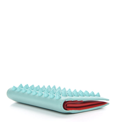 Christian Louboutin Calfskin Spiked Bi-Fold Wallet Turquoise 4 of 7