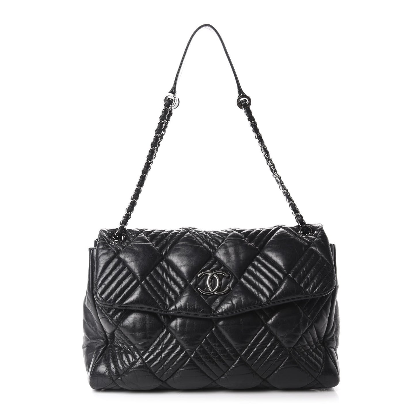 Lambskin In and Out XL Maxi Flap Black