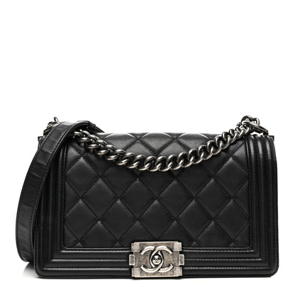 Chanel Calfskin Quilted Medium Boy Flap Black 1 of 11