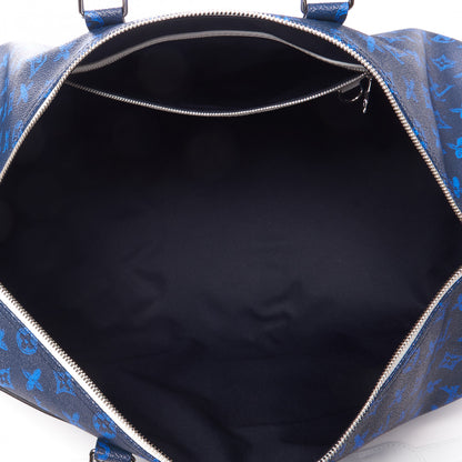 Louis Vuitton Vintage Monogram Somewhere Somehow Everyday LV Keepall Bandouliere 50 Blue 4 of 9