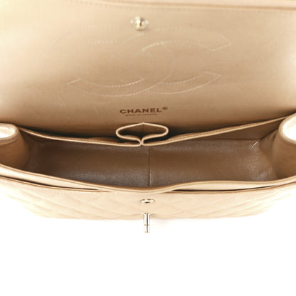 Chanel Iridescent Caviar Quilted Jumbo Double Flap Beige 5 of 11