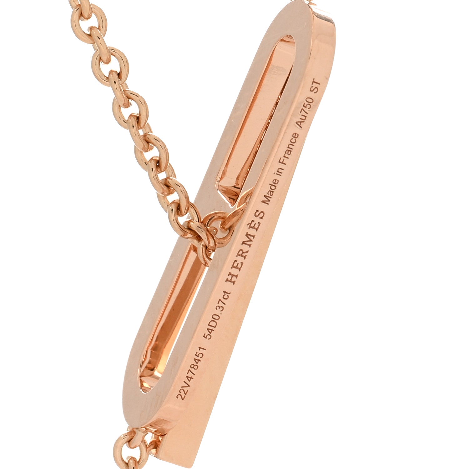 Hermes 18K Rose Gold Diamond PM Ever Chaine D'Ancre Necklace ST 4 of 5