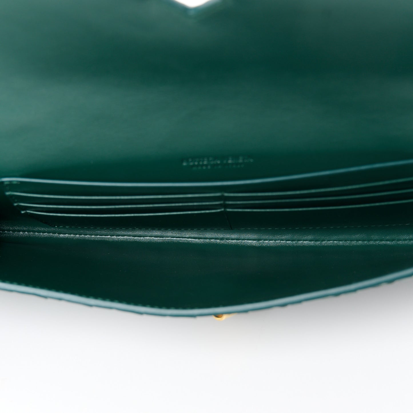 Nappa Intrecciato Long Andiamo Top Handle Clutch Emerald Green