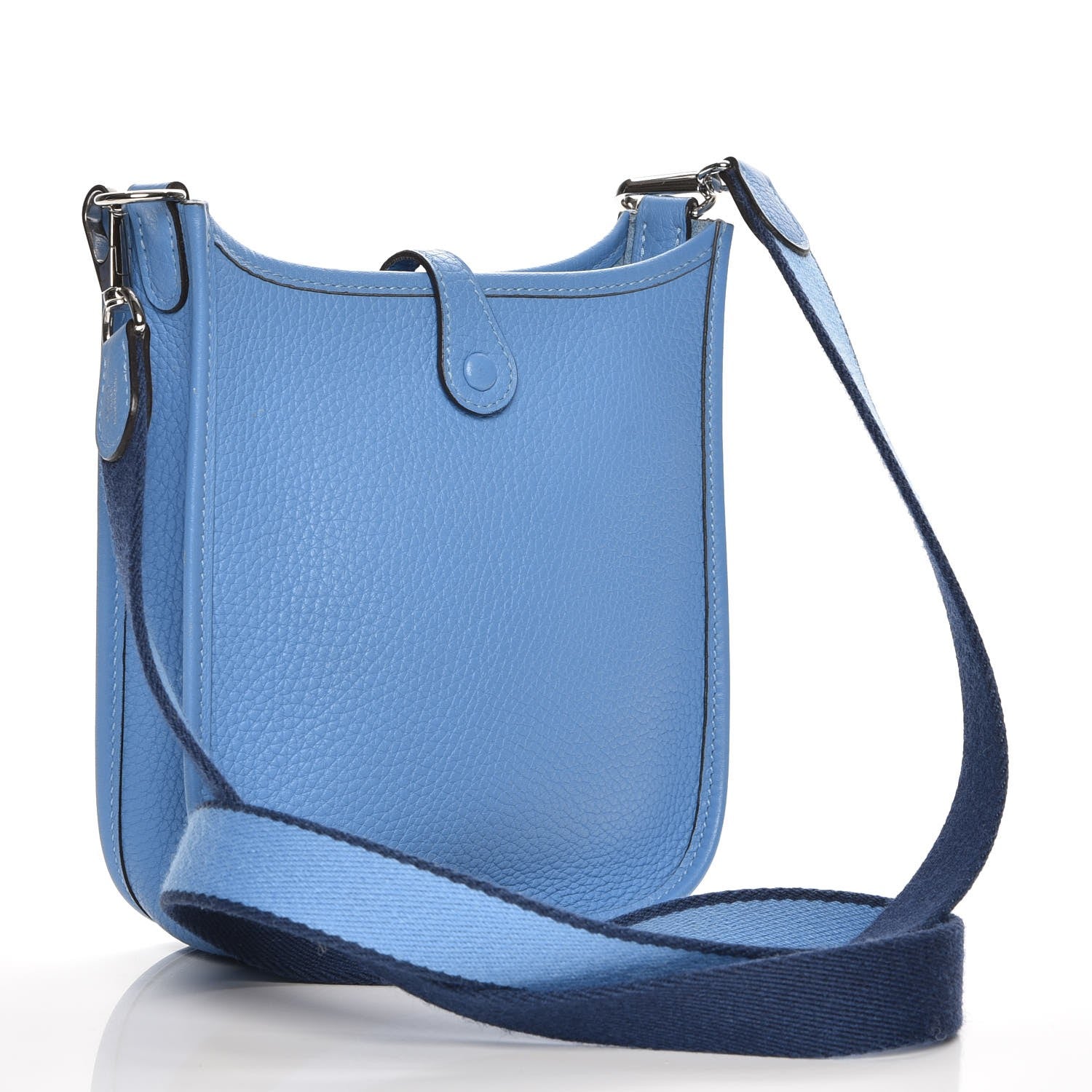 Hermes Taurillon Clemence Amazone Evelyne TPM Bleu Paradis Bleu Saphir 3 of 7