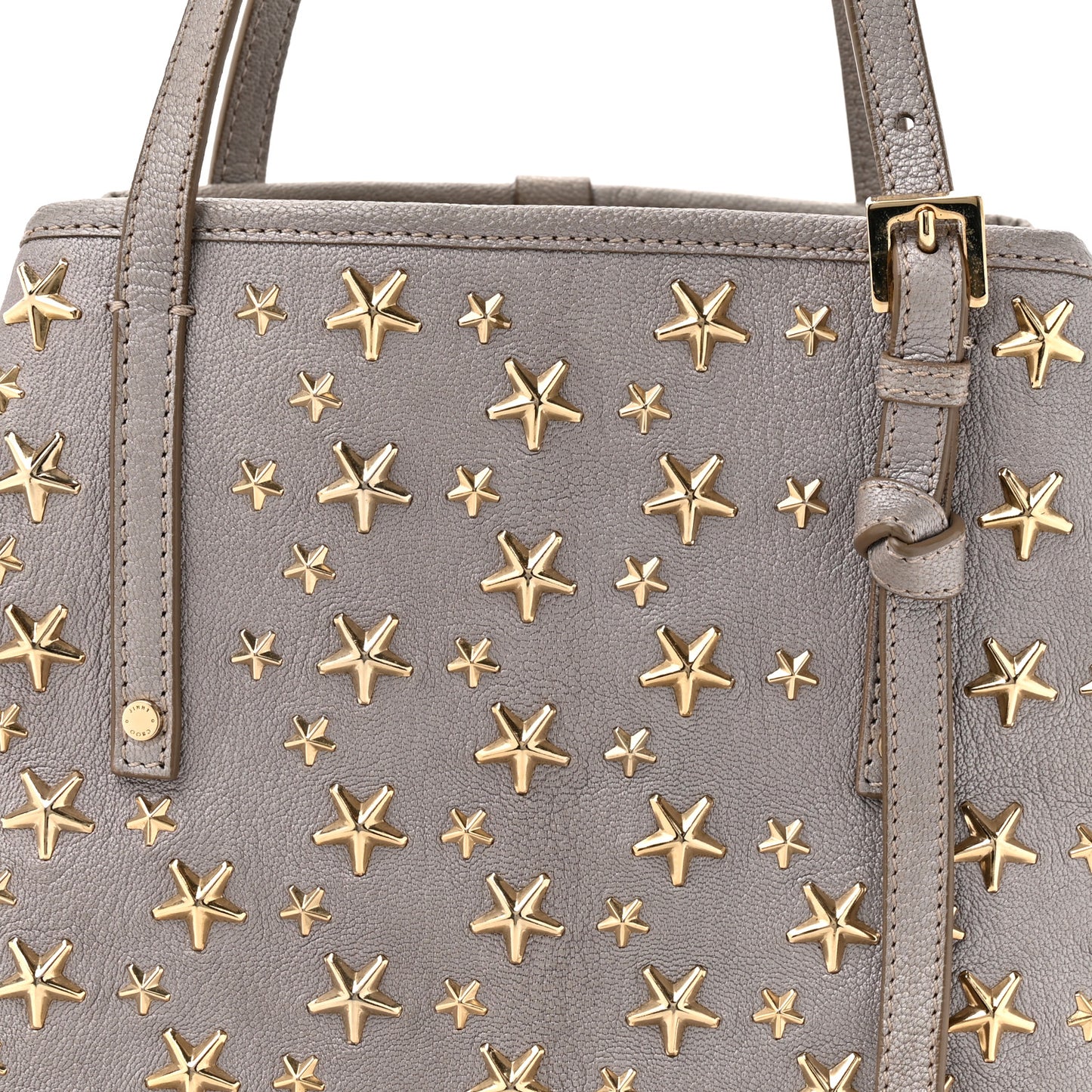 Metallic Calfskin Sasha Star Studded Tote Silver