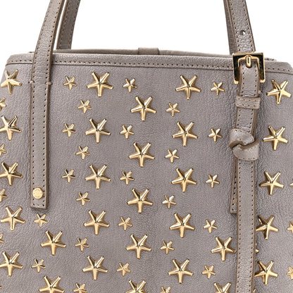Jimmy Choo Metallic Calfskin Sasha Star Studded Tote Silver 7 of 11