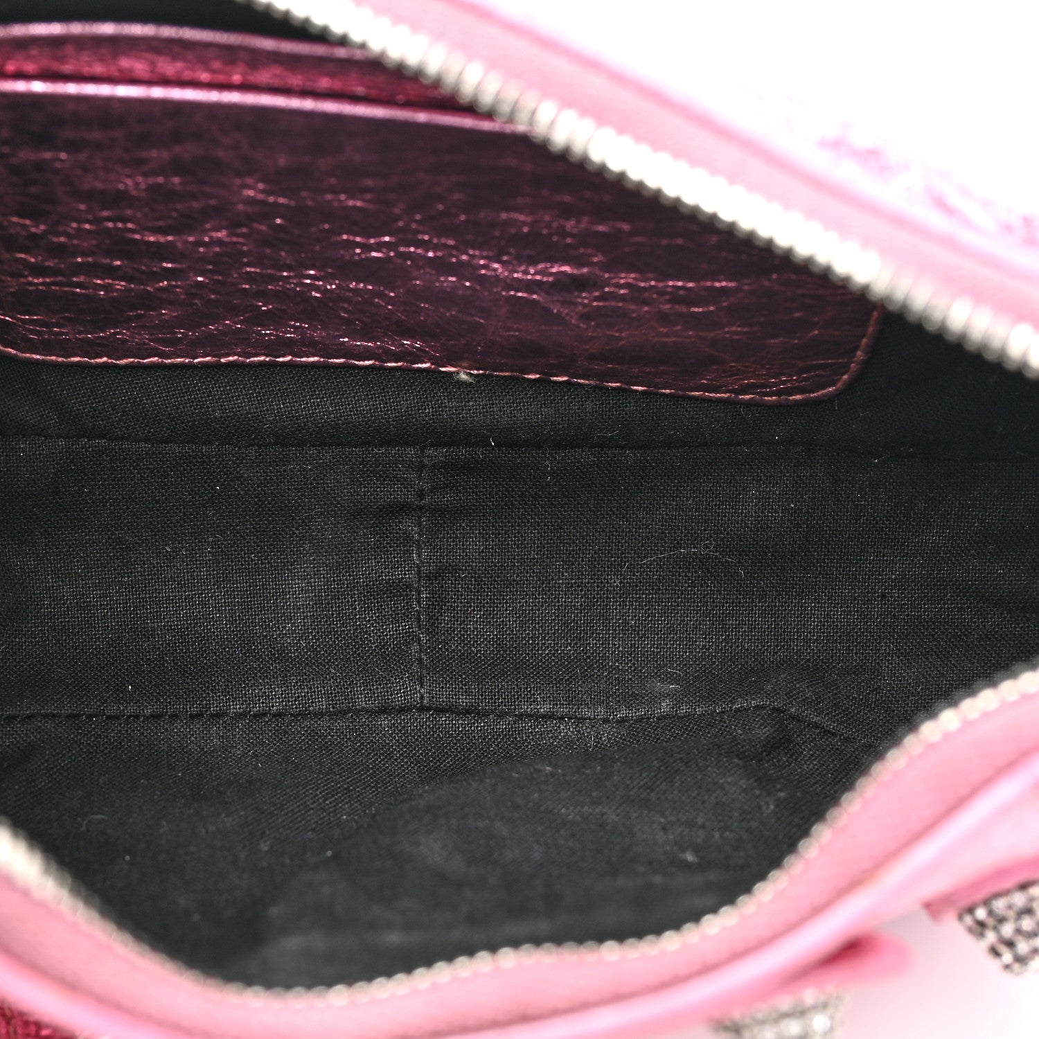 Balenciaga Metallic Agneau Arena Crystal Le Cagole Mini Purse With Chain Met Pink 5 of 16