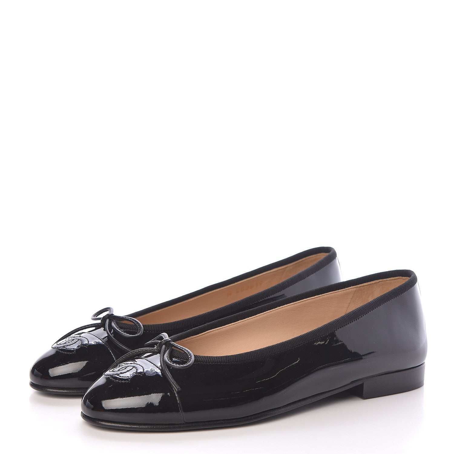 Chanel Patent CC Cap Toe Ballerina Flats 36.5 Black 3 of 8