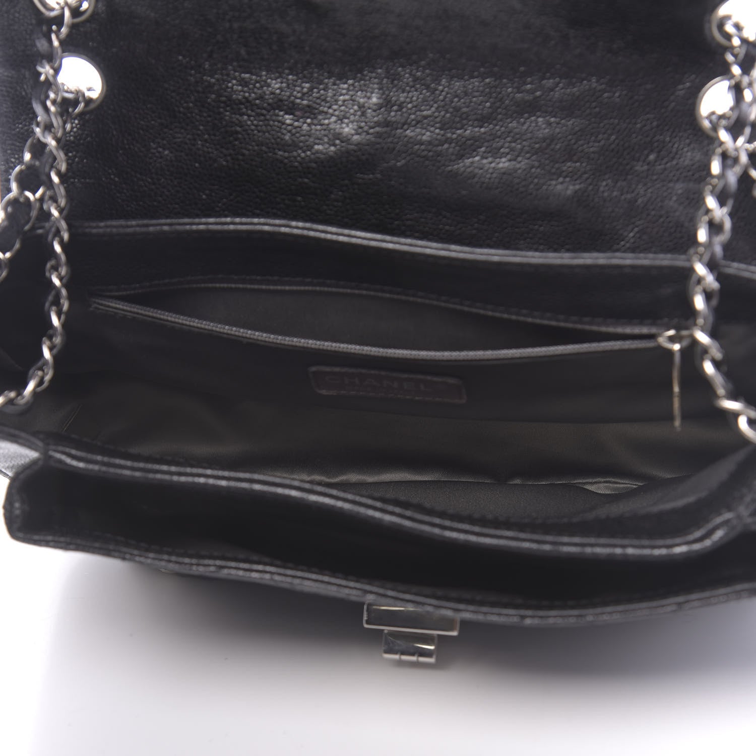 Chanel Glazed Caviar Pocket In The City Flap Black 5 of 10