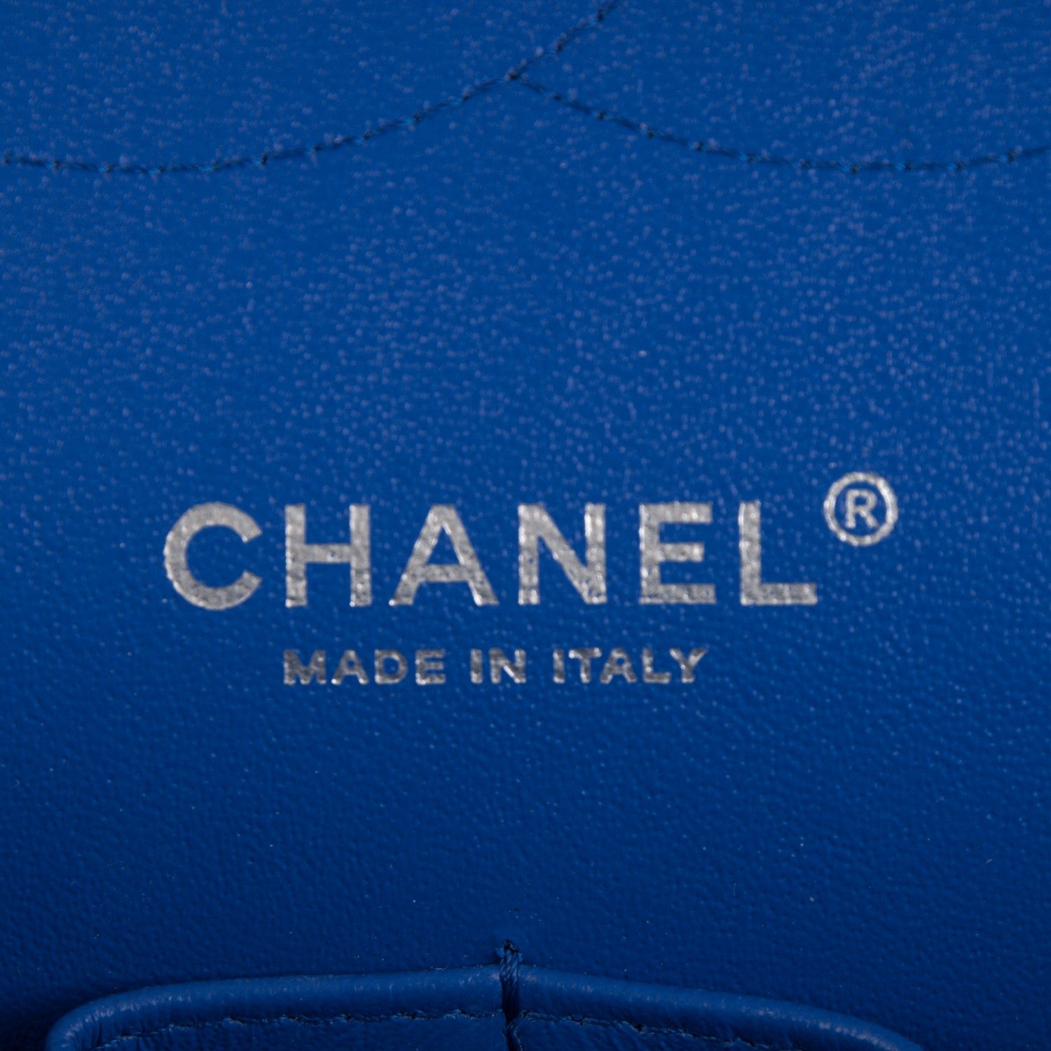Chanel Caviar Chevron Quilted Jumbo Double Flap Bright Blue 7 of 8