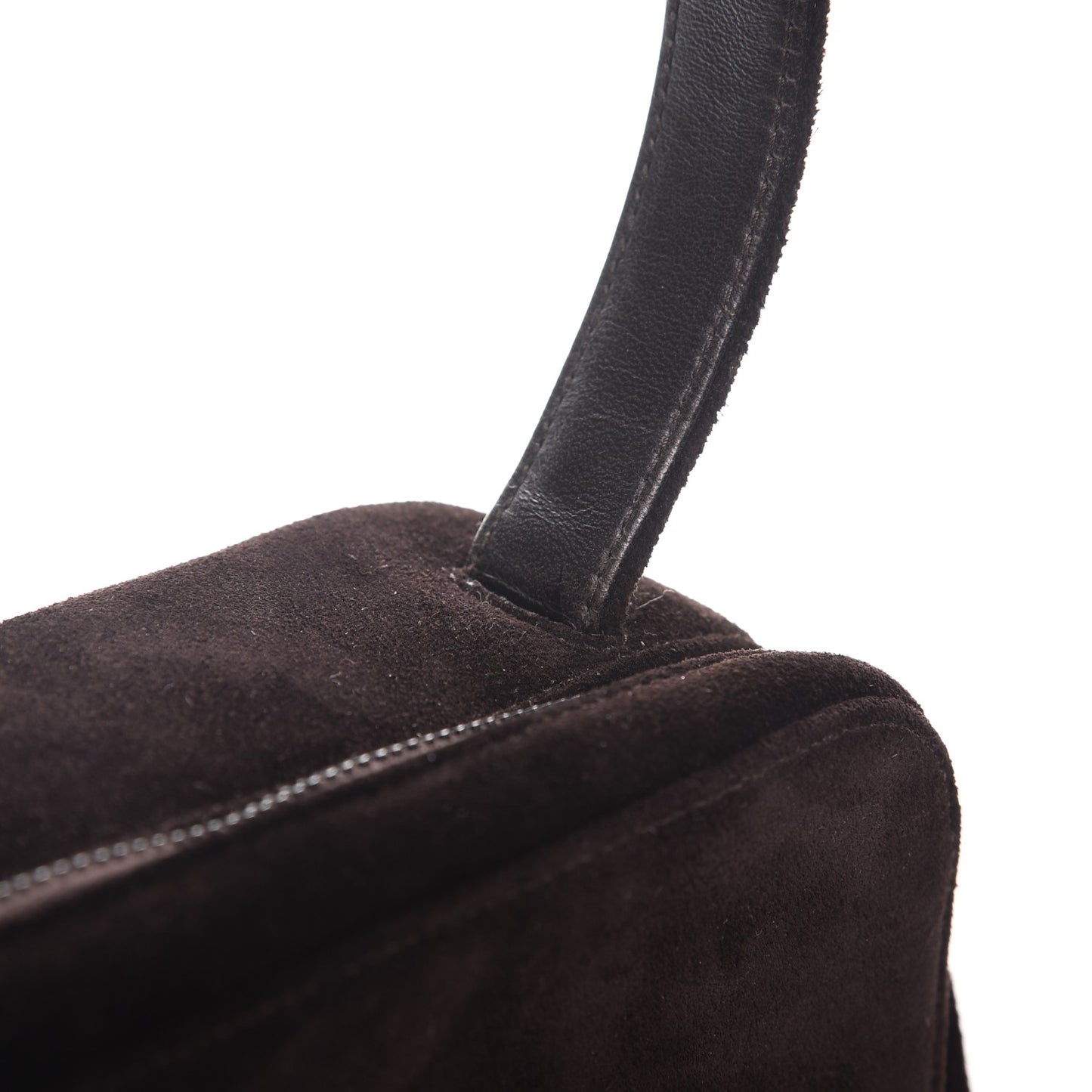 Suede Box Bag Dark Brown