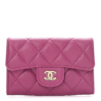 Chanel Caviar Quilted Flap Card Holder Wallet Fuchsia 1 of 10