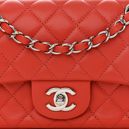Chanel Lambskin Quilted Mini Rectangular Flap Red 8 of 12
