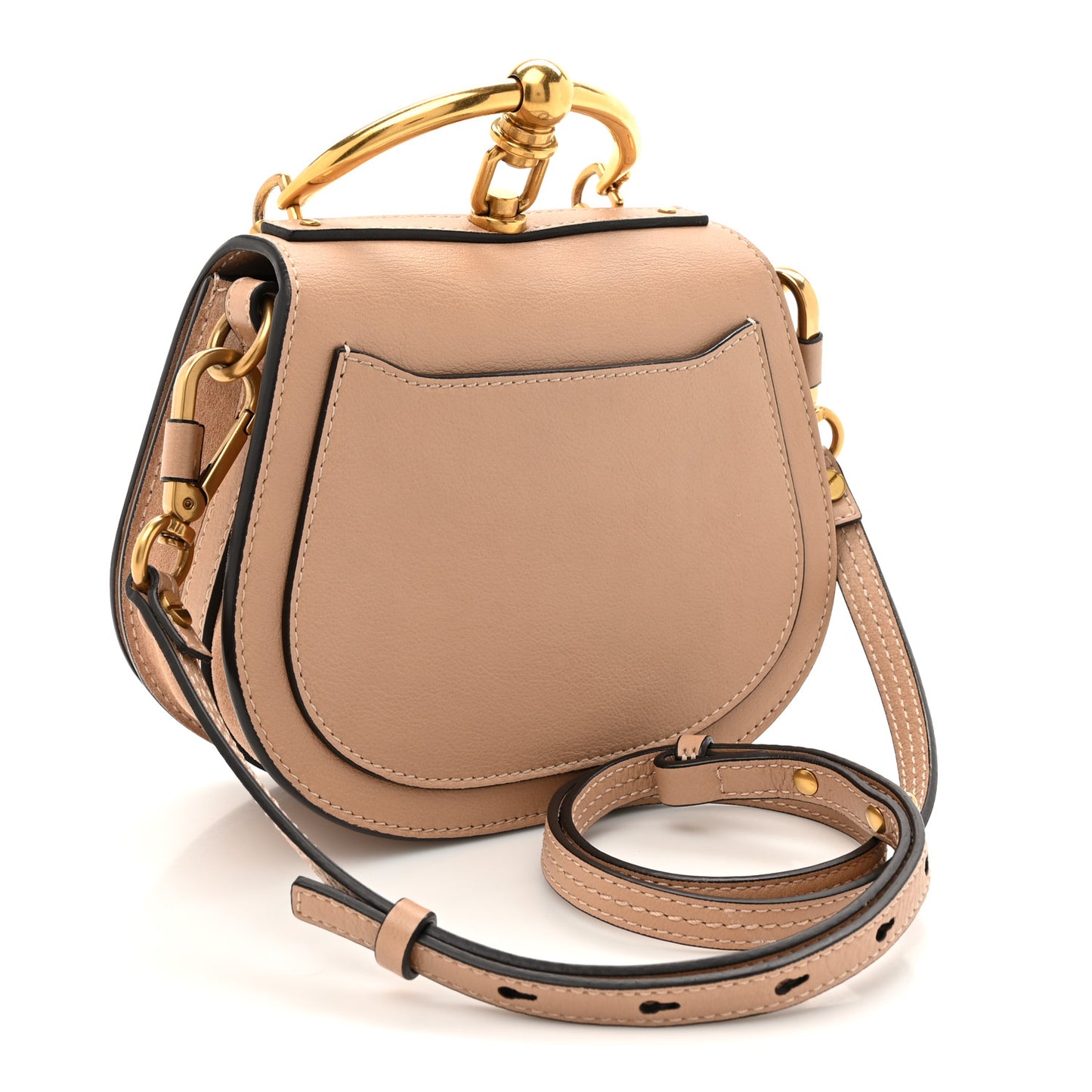 Calfskin Suede Small Nile Bracelet Bag Biscotti Beige