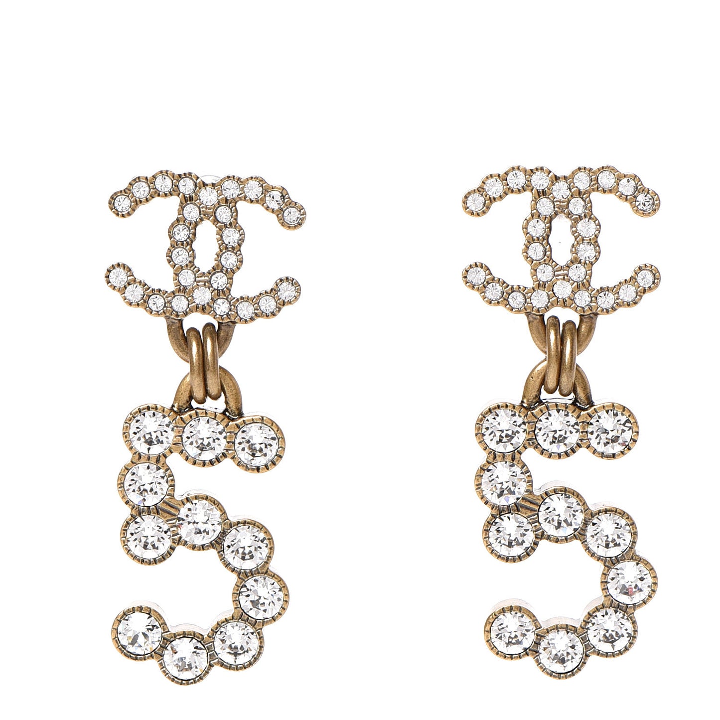 Metal Crystal City of Lights No 5 Drop Earrings Gold